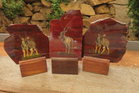 Hand Made African Kudu Buck Decoupage on Tiger Iron Jasper Stone Slabs - Sold Per Item - From Australia