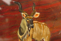 Hand Made African Kudu Buck Decoupage on Tiger Iron Jasper Stone Slabs - Sold Per Item - From Australia