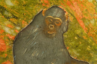 Hand Made Chimpanzee Decoupage on Unakite Stone Slabs - sold per item - From Southern Africa