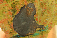 Hand Made Chimpanzee Decoupage on Unakite Stone Slabs - sold per item - From Southern Africa