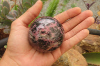 Polished Rhodonite Spheres x 4 From Madagascar