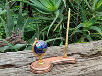 Hand Made Small Gems of The World Globe Desk Set x 1 From China