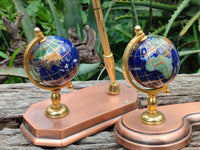 Hand Made Small Gems of The World Globe Desk Set x 1 From China