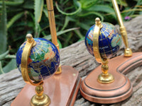 Hand Made Small Gems of The World Globe Desk Set - Sold per Item - From China