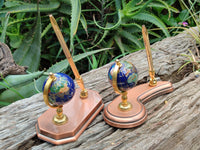 Hand Made Small Gems of The World Globe Desk Set - Sold per Item - From China