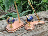 Hand Made Small Gems of The World Globe Desk Set x 1 From China