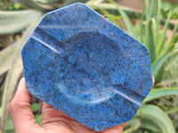 Polished Blue Dumortierite Ashtrays x 2 From Mozambique