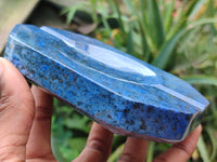 Polished Blue Dumortierite Ashtrays x 2 From Mozambique