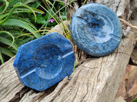 Polished Blue Dumortierite Ashtrays x 2 From Mozambique