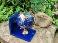 Hand Made Mixed Gemstone World Globe Bookends - sold per item -  From China