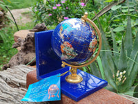 Hand Made Mixed Gemstone World Globe Bookends - sold per item -  From China