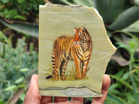 Hand Made Tiger Decoupage on Butter Jade Stone Slabs - sold per item - From South Africa