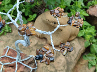 Hand Made Tigers Eye Wire Wrap Tree On Cobbed Nguni Jasper - Sold per Item -  From South Africa