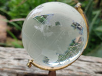 Polished Lead Glass World Globe on Copper Stand - sold per item - From China