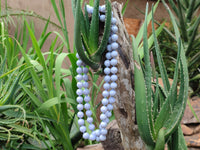 Polished Medium Namibian Blue Lace Agate Ball Shaped Bead Necklace - Sold per Item- From Namibia