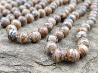 Polished Picture Stone Jasper Ball Shaped Bead Necklace - Sold Per Item - From Namibia