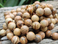 Polished Picture Stone Jasper Ball Shaped Bead Necklace - Sold Per Item - From Namibia