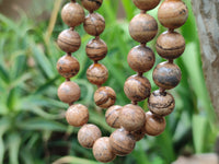 Polished Picture Stone Jasper Ball Shaped Bead Necklace - Sold Per Item - From Namibia