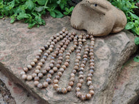 Polished Picture Stone Jasper Ball Shaped Bead Necklace - Sold Per Item - From Namibia