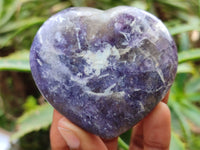 Polished Lepidolite Gemstone Hearts x 6 From Madagascar