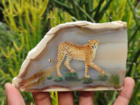 Hand Made Cheetah Decoupage Stone Slabs x 6 From Southern Africa