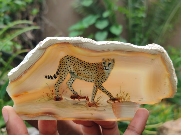 Hand Made Cheetah Decoupage Stone Slabs x 6 From Southern Africa