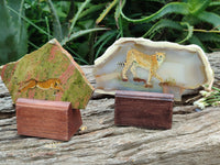 Hand Made Cheetah Decoupage Stone Slabs x 6 From Southern Africa