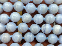 Polished Small Namibian Blue Lace Agate Ball Shaped Bead Necklace - Sold per Item- From Namibia