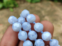 Polished Small Namibian Blue Lace Agate Faceted Bead Necklace - Sold per Item- From Namibia