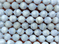 Polished Small Namibian Blue Lace Agate Faceted Bead Necklace - Sold per Item- From Namibia