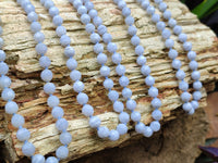 Polished Small Namibian Blue Lace Agate Faceted Bead Necklace - Sold per Item- From Namibia