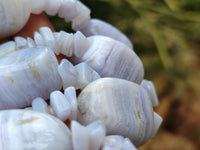 Polished Namibian Blue Lace Agate Mixed Tumble Stone Bead Necklace - Sold per Item- From Namibia