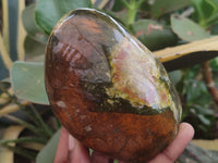 Polished Green Opal Standing Free Forms x 3 From Antsirabe, Madagascar