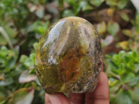 Polished Green Opal Standing Free Forms x 3 From Antsirabe, Madagascar