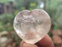 Polished Clear Quartz Gemstone Hearts x 12 From Madagascar