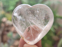 Polished Clear Quartz Gemstone Hearts x 12 From Madagascar