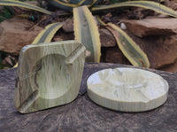 Polished Butter Jade Ashtrays x 2 From South Africa