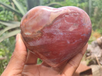 Polished Podocarpus Petrified Hearts x 2 From Mahajanga, Madagascar