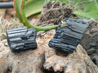 Natural Alluvial Schorl Black Tourmaline Crystals x 35 From Zimbabwe