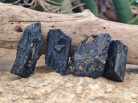 Natural Alluvial Schorl Black Tourmaline Crystals x 35 From Zimbabwe