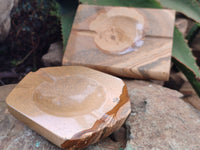 Polished Picture Stone Jasper Ashtrays x 2 From Namibia