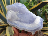 Natural Etched Blue Chalcedony Specimens x 3 From Nsanje, Malawi