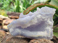 Natural Etched Blue Chalcedony Specimens x 3 From Nsanje, Malawi