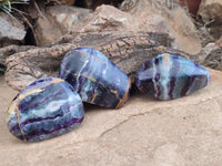 Polished Watermelon Fluorite Free Forms x 24 From Namibia