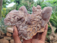 Natural Red Hematoid Quartz Clusters x 3 From Karoi, Zimbabwe