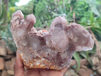 Natural Red Hematoid Quartz Clusters x 3 From Karoi, Zimbabwe