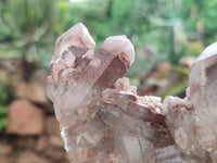 Natural Red Hematoid Quartz Clusters x 3 From Karoi, Zimbabwe