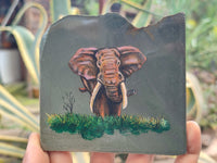 Hand Made Elephant Decoupage Stone Slabs x 6 From Southern Africa