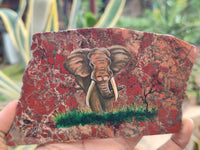 Hand Made Elephant Decoupage Stone Slabs x 6 From Southern Africa