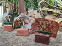 Hand Made Elephant Decoupage Stone Slabs x 6 From Southern Africa